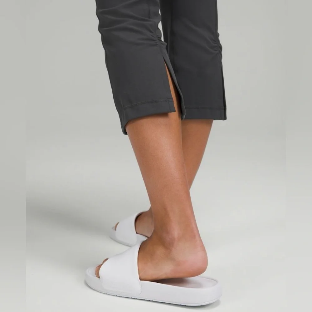 Lululemon Black Cropped Leggings Slit Hem High Rise Size 2 NWOT - Picture 4 of 10